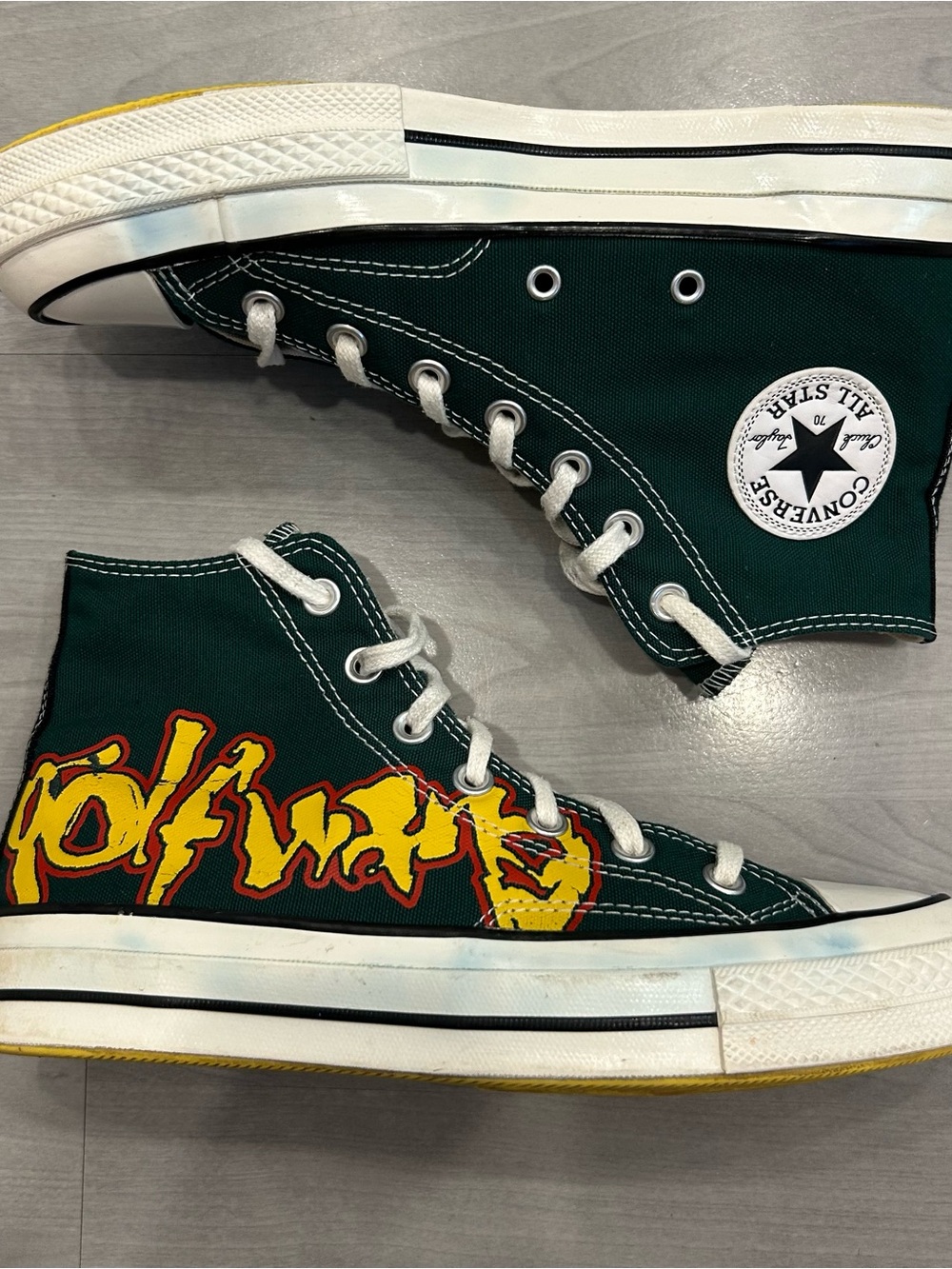 Converse Golf Wang Shoes M 6 / W 8 Green Chuck Taylor High Top Sneakers